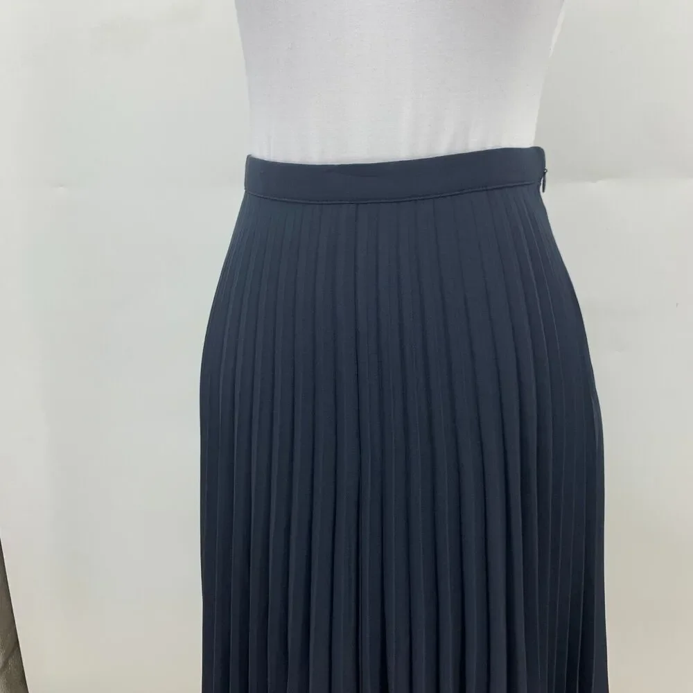 Michael Kors Accordion Skirt Womens 0 Semi Sheer Knee Length Pleated Unlined